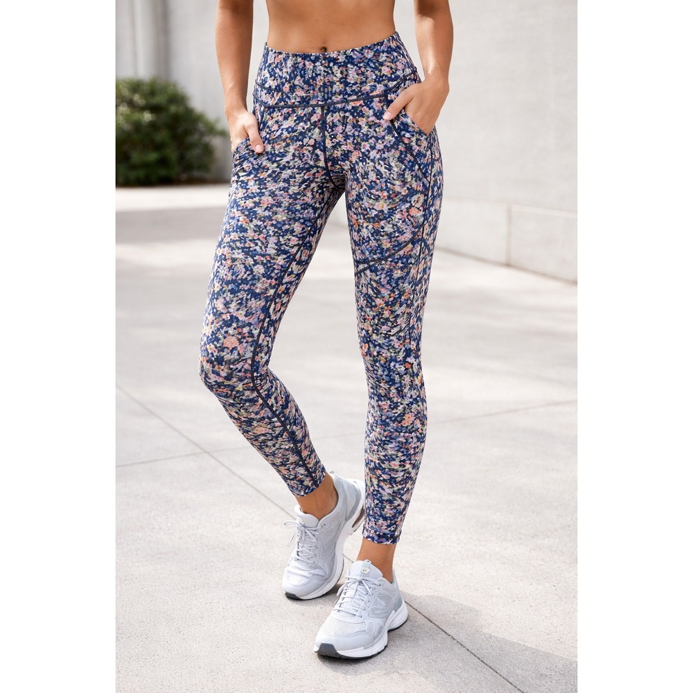 Sweaty Betty The Power 7/8 Length Leggings Geometric Print XS Made in Vietnam